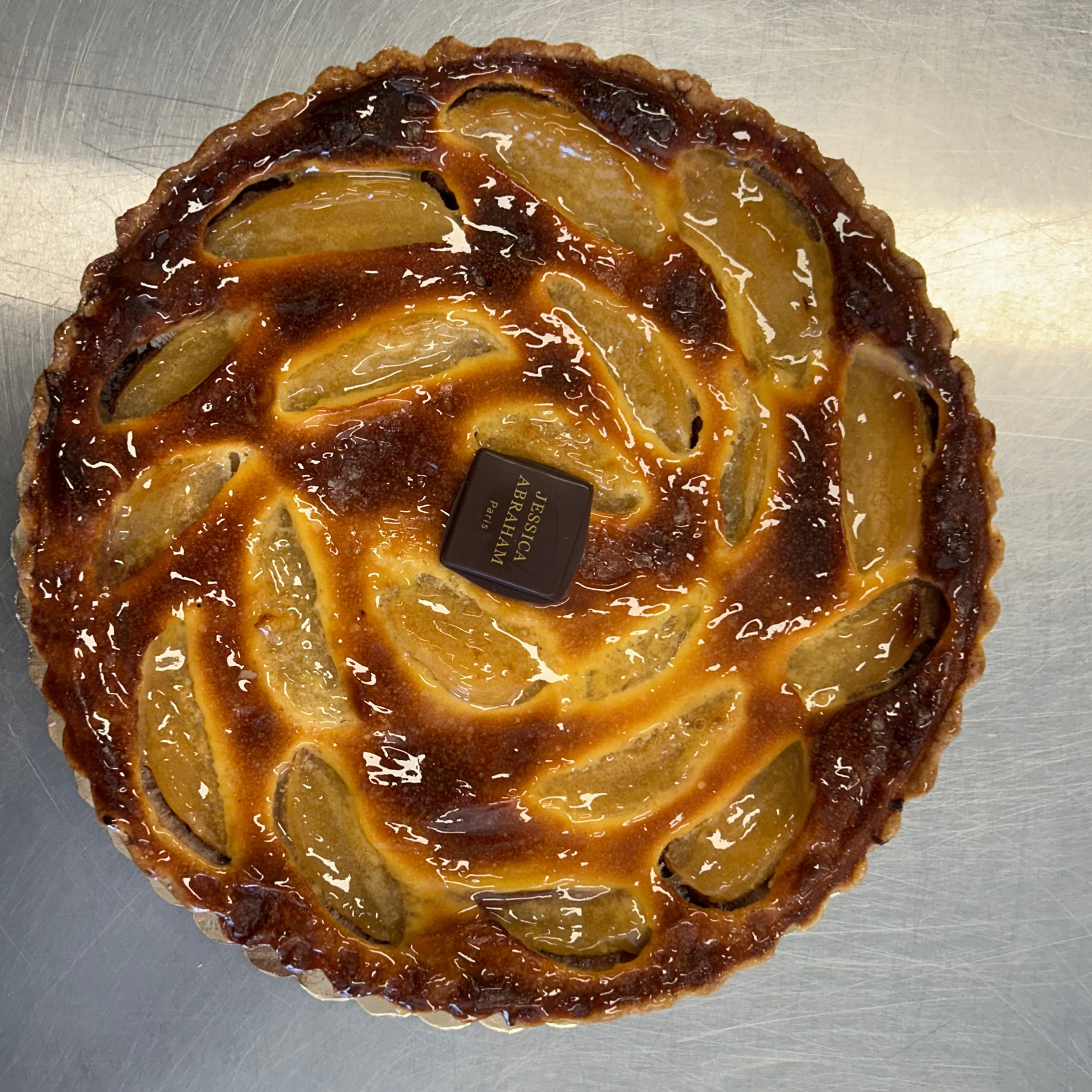 Pear and chocolate tarte by Jessica Abraham